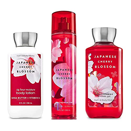 Bath & Body Works Japanese Cherry Blossom Set - Shower Gel 10 oz, Fragrance M...