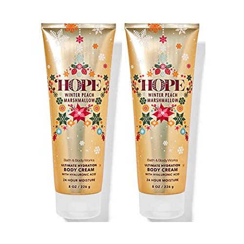 Bath and Body Works Winter Peach Marshmallow 2 Pack Ultra Shea Body Cream 8 O...