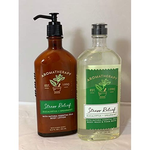 Body Works Aromatherapy Stress Relief Eucalyptus Spearmint 10 Oz Body Wash & ...