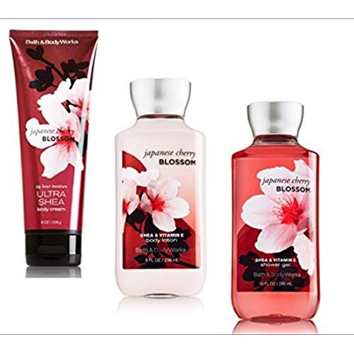 Japanese Cherry Blossom Gift Set - 3 Piece Bath and Body Works Gift Set - Jap...