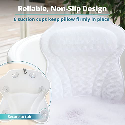 Bath Haven Bath Pillow Bathtub Pillow Back Neck Support Pillow, Spa Cushion f...