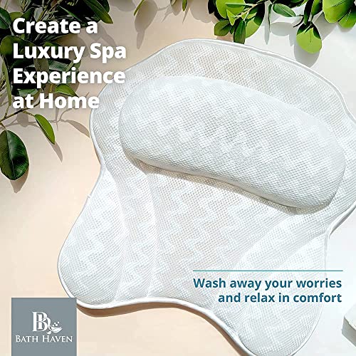 Bath Haven Bath Pillow Bathtub Pillow Back Neck Support Pillow, Spa Cushion f...