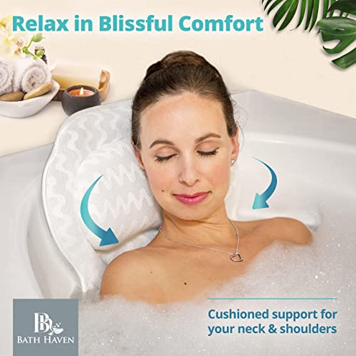 Bath Haven Bath Pillow Bathtub Pillow Back Neck Support Pillow, Spa Cushion f...