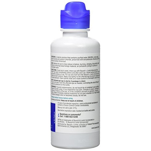 Bausch & Lomb Advanced Eye Relief Eye Wash, 4 Fl Oz, Pack of 3