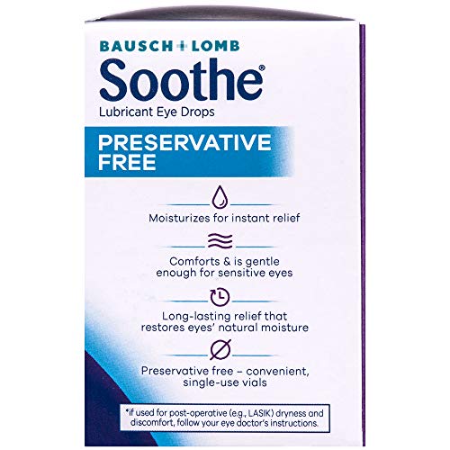 Bausch + Lomb Soothe Preservative-Free Lubricant Eye Drops, Single Use Dispen...