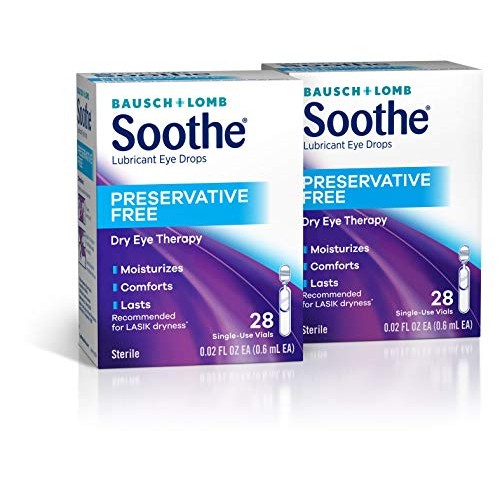 Bausch + Lomb Soothe Preservative-Free Lubricant Eye Drops, Single Use Dispen...