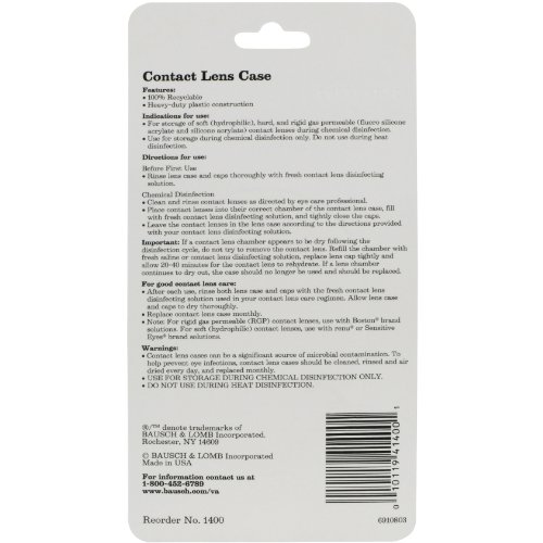 Contact Lens Case by Bausch & Lomb, Compact, Durable, Leak Proof