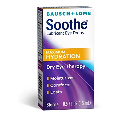 Eye Drops by Bausch & Lomb, Lubricant Relief for Dry Eyes, Maximum Hydration,...