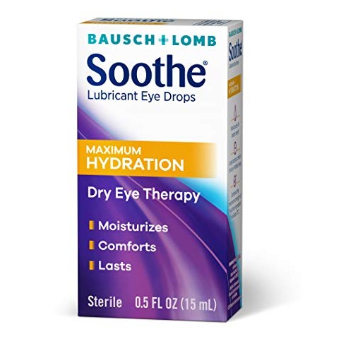 Eye Drops by Bausch & Lomb, Lubricant Relief for Dry Eyes, Maximum Hydration,...