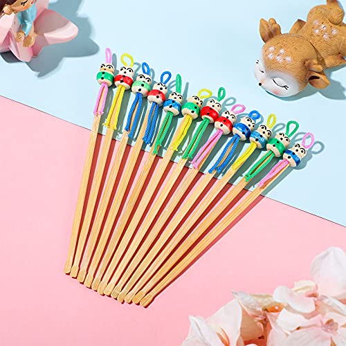  100 Pieces Bamboo Ear Cleaner Ear Pick Mix Cute Doll Bamboo Wax Remover Clea...