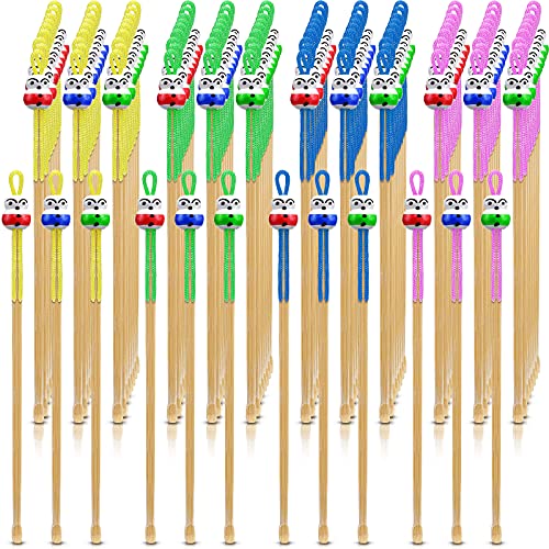  100 Pieces Bamboo Ear Cleaner Ear Pick Mix Cute Doll Bamboo Wax Remover Clea...