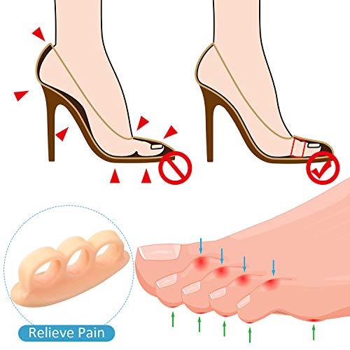 12 Pieces of Gel Toe Separators Soft Gel Splints Toe Spacers Gel Toe Stretche...