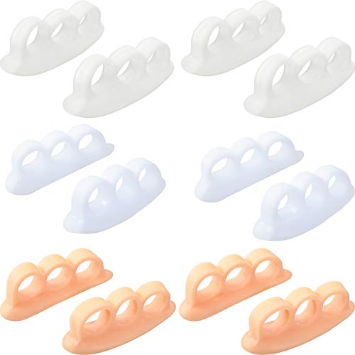 12 Pieces of Gel Toe Separators Soft Gel Splints Toe Spacers Gel Toe Stretche...