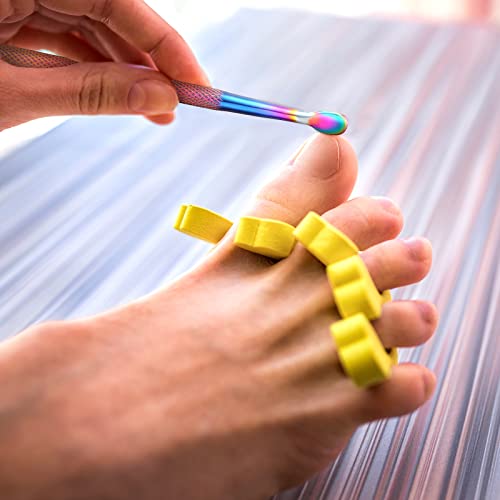 4 Pieces Cuticle Pusher Dual Sided Nail Cleaner Spoon Pusher Stainless Steel ...