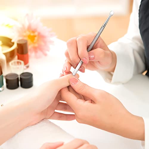 4 Pieces Cuticle Pusher Dual Sided Nail Cleaner Spoon Pusher Stainless Steel ...