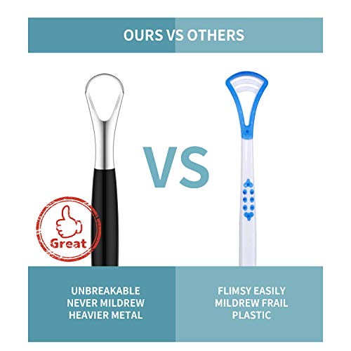 4 Pieces Tongue Scrapers,Reduce Bad Breath Tongue Scrapers for Adults Kids St...