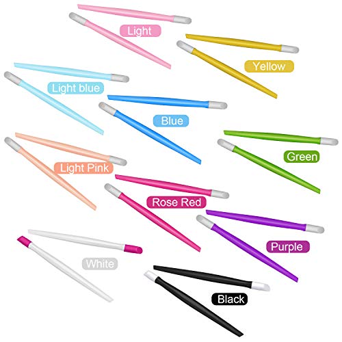 60 Pieces Plastic Handle Nail Cuticle Pusher Rubber Tipped Nail Cleaner Color...