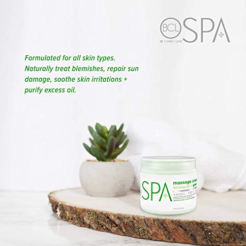 BCL SPA Massage Cream Lemongrass + Green Tea, 128 oz