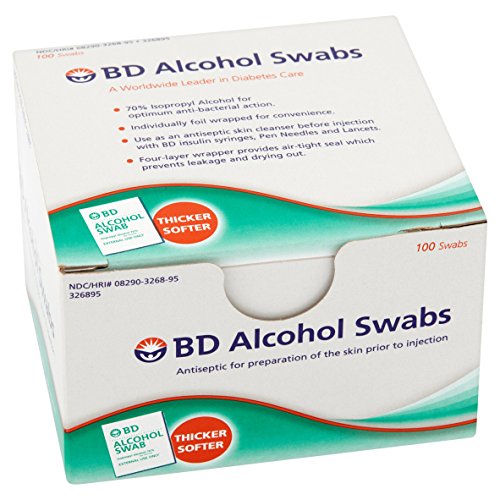 BD Alcohol Swabs 100 Each (Pack of 8)