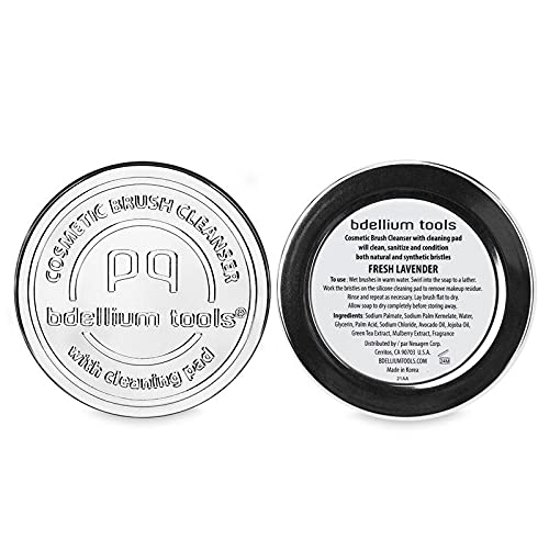 Bdellium Tools Cosmetic Brush Cleanser (Solid Brush Soap) with Cleaning Pad -...