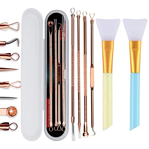 6pcs Face Cleaning Tools 2PCS Silicone Face Mask Brushes and 4pcs Blackhead R...