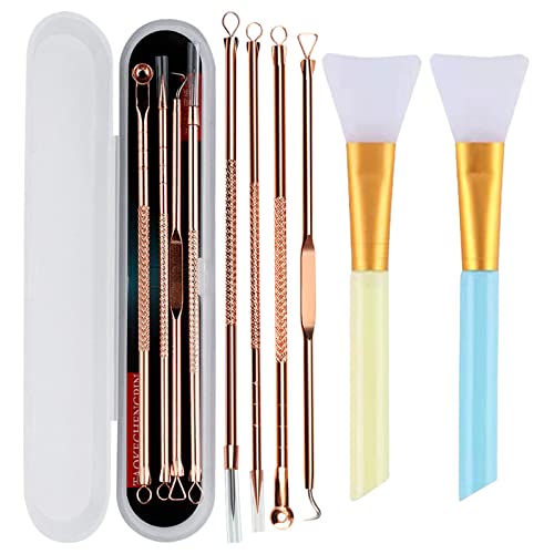 6pcs Face Cleaning Tools 2PCS Silicone Face Mask Brushes and 4pcs Blackhead R...