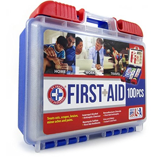 Be Smart Get Prepared 100 Piece First Aid Kit: Clean, Treat, Protect Minor Cu...