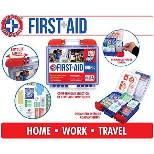 Be Smart Get Prepared 100 Piece First Aid Kit: Clean, Treat, Protect Minor Cu...