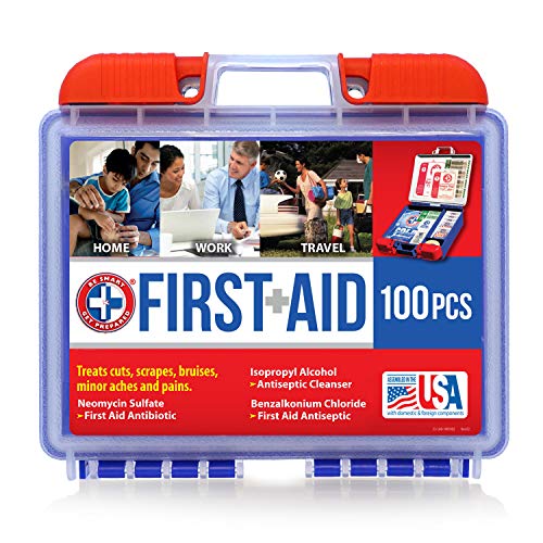 Be Smart Get Prepared 100 Piece First Aid Kit: Clean, Treat, Protect Minor Cu...