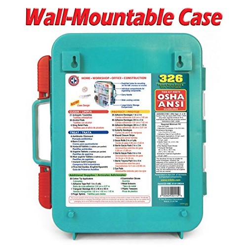 Be Smart Get Prepared First Aid Kit, Red, 326 Piece Set, 1 Count