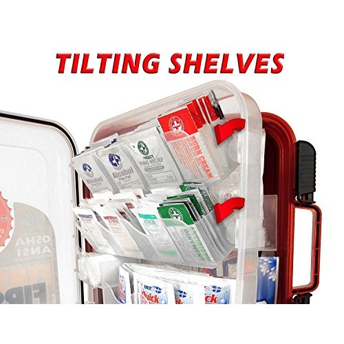 First Aid Kit Hard Red Case 326 Pieces Exceeds OSHA and ANSI Guidelines 100 P...