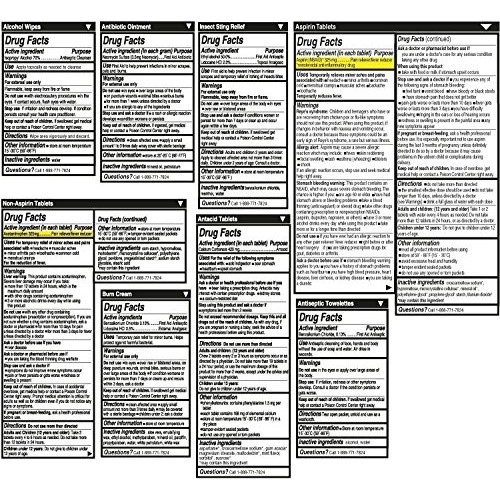 First Aid Kit Hard Red Case 326 Pieces Exceeds OSHA and ANSI Guidelines 100 P...