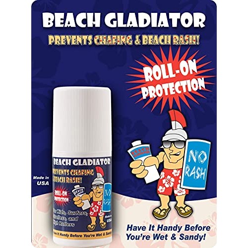 Beach Gladiator Anti Rash & Chafing Roll-On for Chub Rub, Sports Rash & Frict...