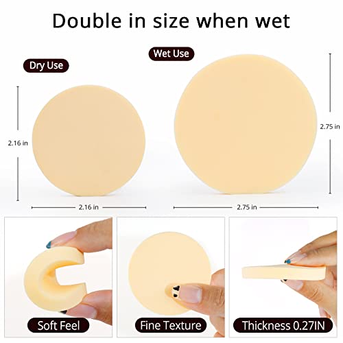 BEAKEY 12 Pcs Round Makeup Sponges with Air Cushion Powder Puff, Latex-free B...