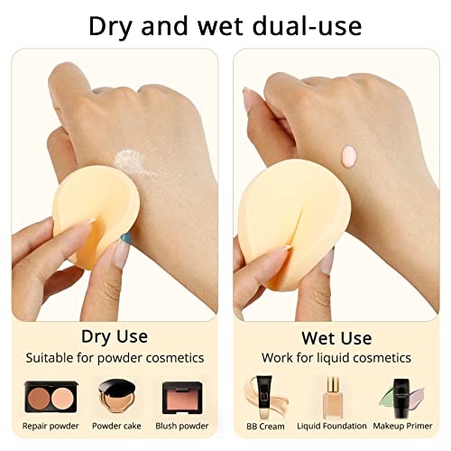 BEAKEY 12 Pcs Round Makeup Sponges with Air Cushion Powder Puff, Latex-free B...