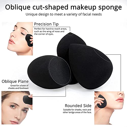 BEAKEY 3+1 Pcs Makeup Sponges with Kabuki Contour Brush, Beauty Sponge Blende...