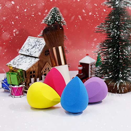 BEAKEY 4+1Pcs Makeup Sponges with Powder Brush, Foundation Blending Sponge fo...