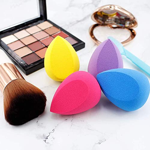 BEAKEY 4+1Pcs Makeup Sponges with Powder Brush, Foundation Blending Sponge fo...