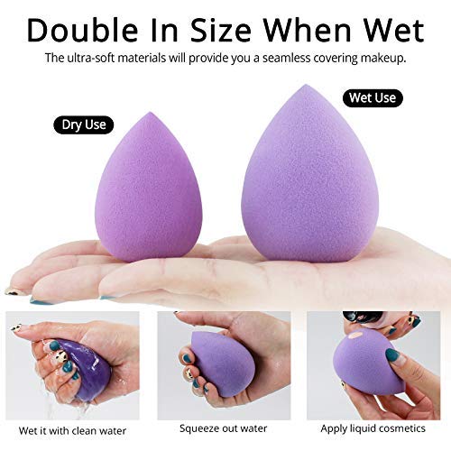 BEAKEY 5 Pcs Makeup Sponge Set, Foundation Blending Beauty Sponge, Flawless f...