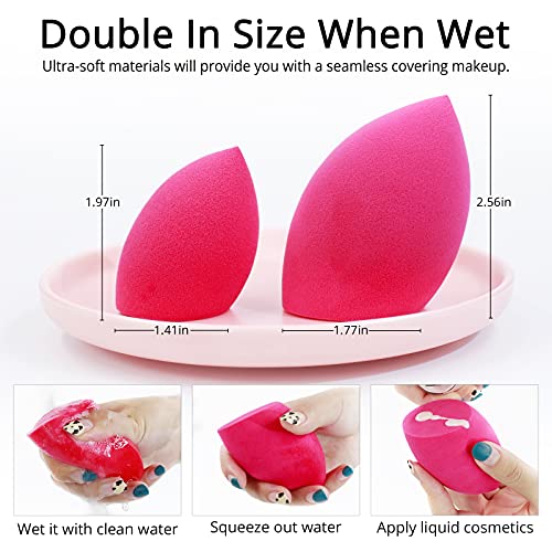 BEAKEY 5 Pcs Oblique Cut Makeup Sponge Set, Foundation Blending Beauty Sponge...