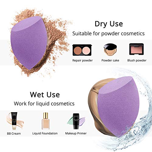 BEAKEY 5 Pcs Oblique Cut Makeup Sponge Set, Foundation Blending Beauty Sponge...