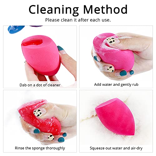 BEAKEY 5 Pcs Oblique Cut Makeup Sponge Set, Foundation Blending Beauty Sponge...