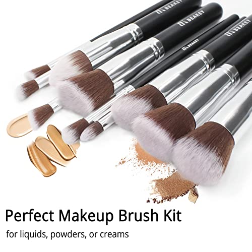 BEAKEY Makeup Brush Set Premium Synthetic Foundation Face Powder Blush Eyesha...