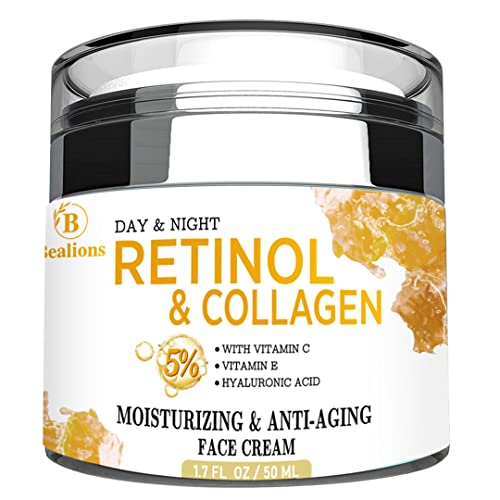 Retinol Collagen Cream with Hyaluronic Acid for Face Moisturizing and Anti Ag...