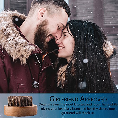 Beard Brush For Men By Beard Necessities - Made With Pure Boar Bristles and B...