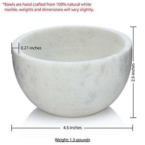 Solid Marble Shaving Soap Bowl by Beau Brummell | Handcrafted White Marble La...
