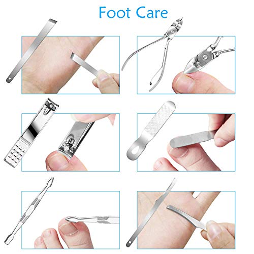Manicure Set Pedicure Kit Nail Kit-19 in 1 Stainless Steel Manicure Kit, Prof...