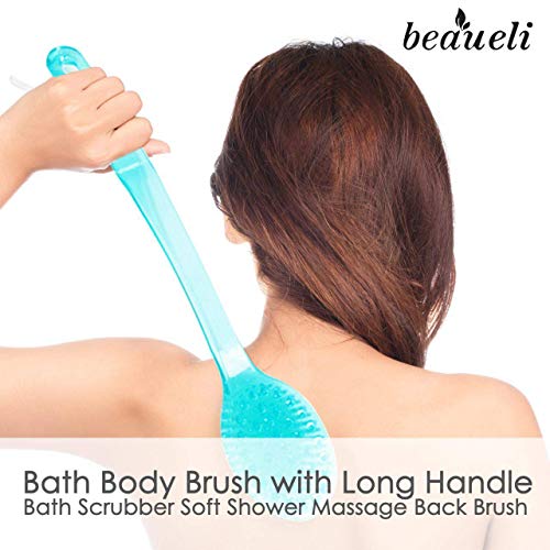 Beaueli Bath Body Brush With Long Handle for Exfoliating Back Scrubber for Sh...