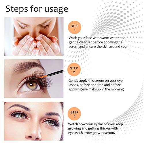 Beaueli Eyelash Growth Serum 5ML Premium Castor Oil & Blended Nutrient for Lo...