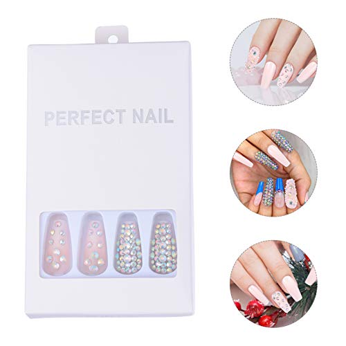 Beaupretty 24pcs Ballet Gradient Fake Nails Women False Nails Fingernail Deco...